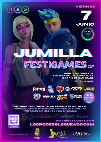 Juventud presenta el I FestiGames de Jumilla que ser este viernes 7 de junio en el Pabelln Miguel Hernndez