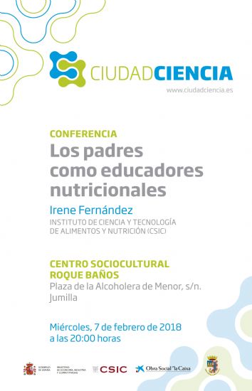 Los padres como educadores nutricionales, prxima charla de Ciudad Ciencia en Jumilla