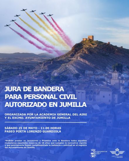 Abierto el plazo de inscripcin para la Jura de Bandera Civil del prximo 25 de mayo en Jumilla