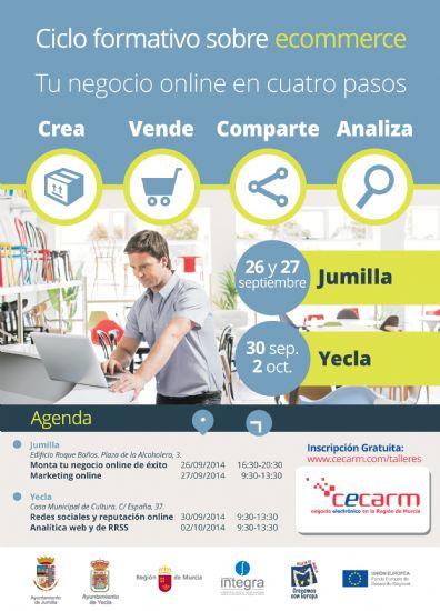 El CECARM organiza en Jumilla un taller gratuito sobre Redes Sociales para Pymes, Certificado Digital y Factura Electrnica