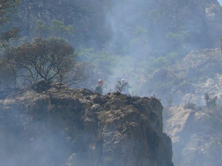 YA SE ENCUENTRA CONTROLADO EL INCENDIO ORIGINADO EN SANTA ANA DEL MONTE EN EL QUE HAN ARDIDO ALREDEDOR DE CINCO HECTREAS